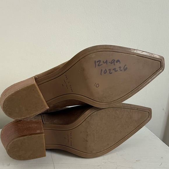 NWOB Rag & Bon Dart Suede Tan Brown Camel Taupe Ankle Boot Bootie Pointed Toe 10 - Picture 14 of 15